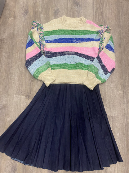 FRINGED STRIPED SWEATER