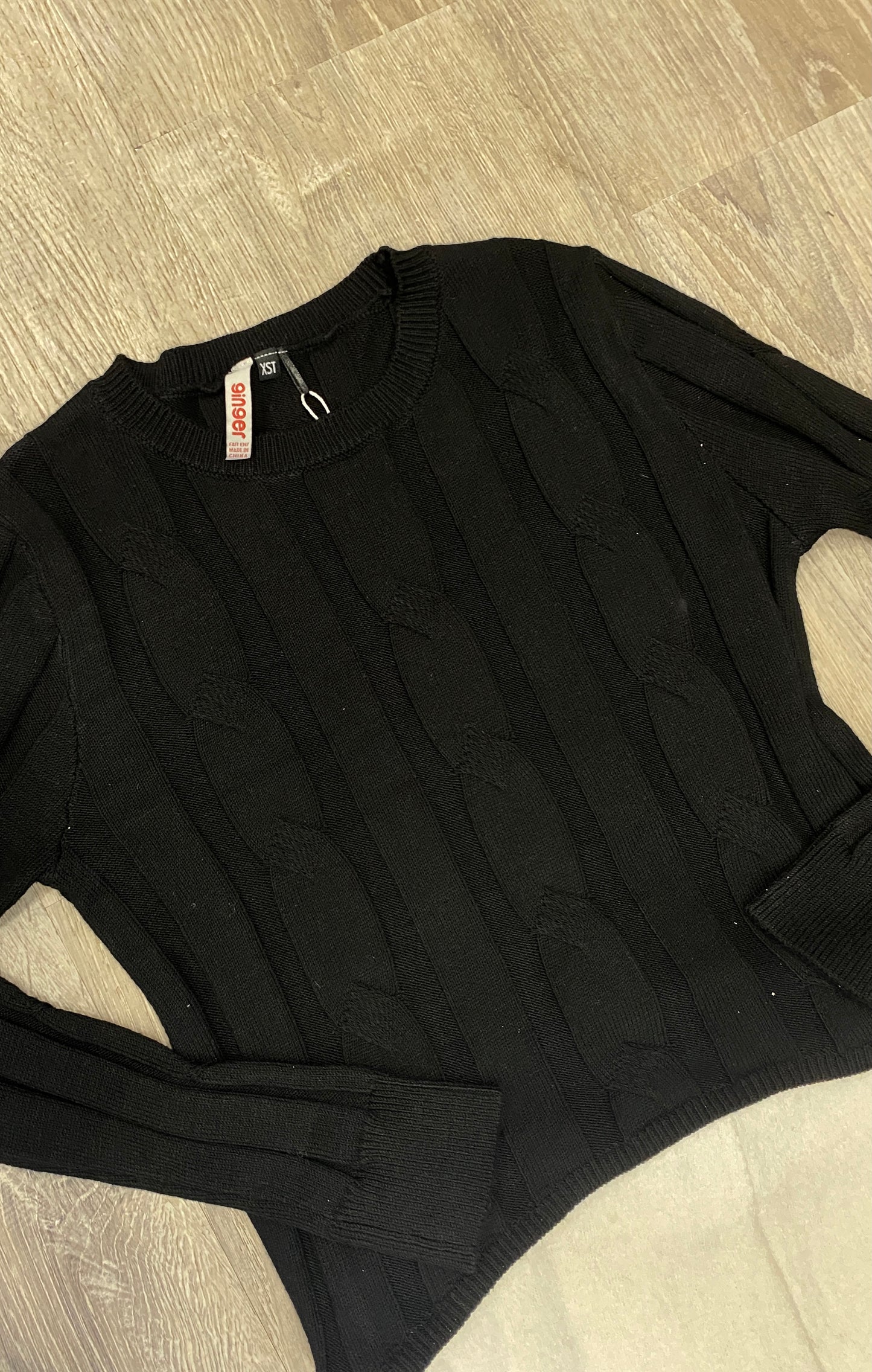 CABLE AND RIB KNIT SWEATER