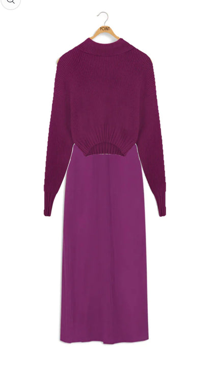 POINT BRUSHED STRAIGHT DRESS