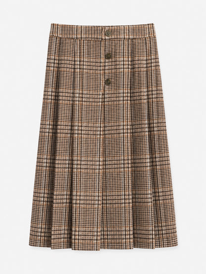 GIRLS PLAID PLEATED WRAP SKIRT