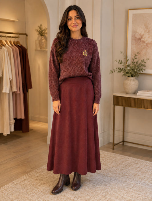 SUEDE MIDI SKIRT