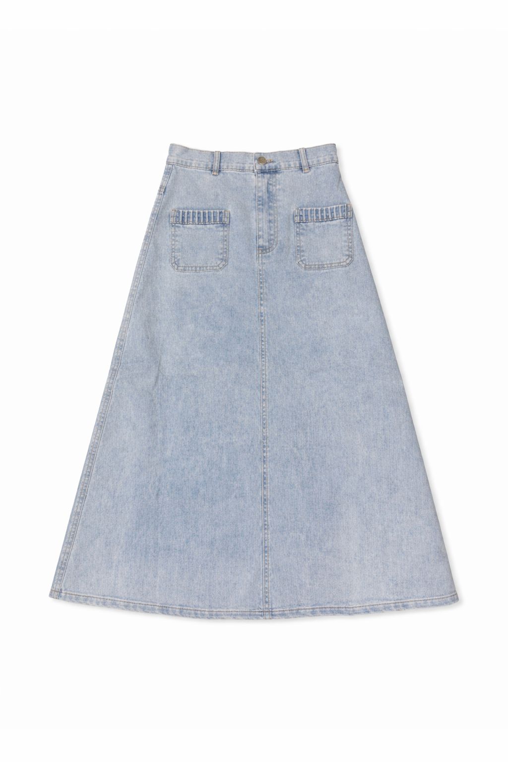 STITCH POCKET TRIM DENIM SKIRT