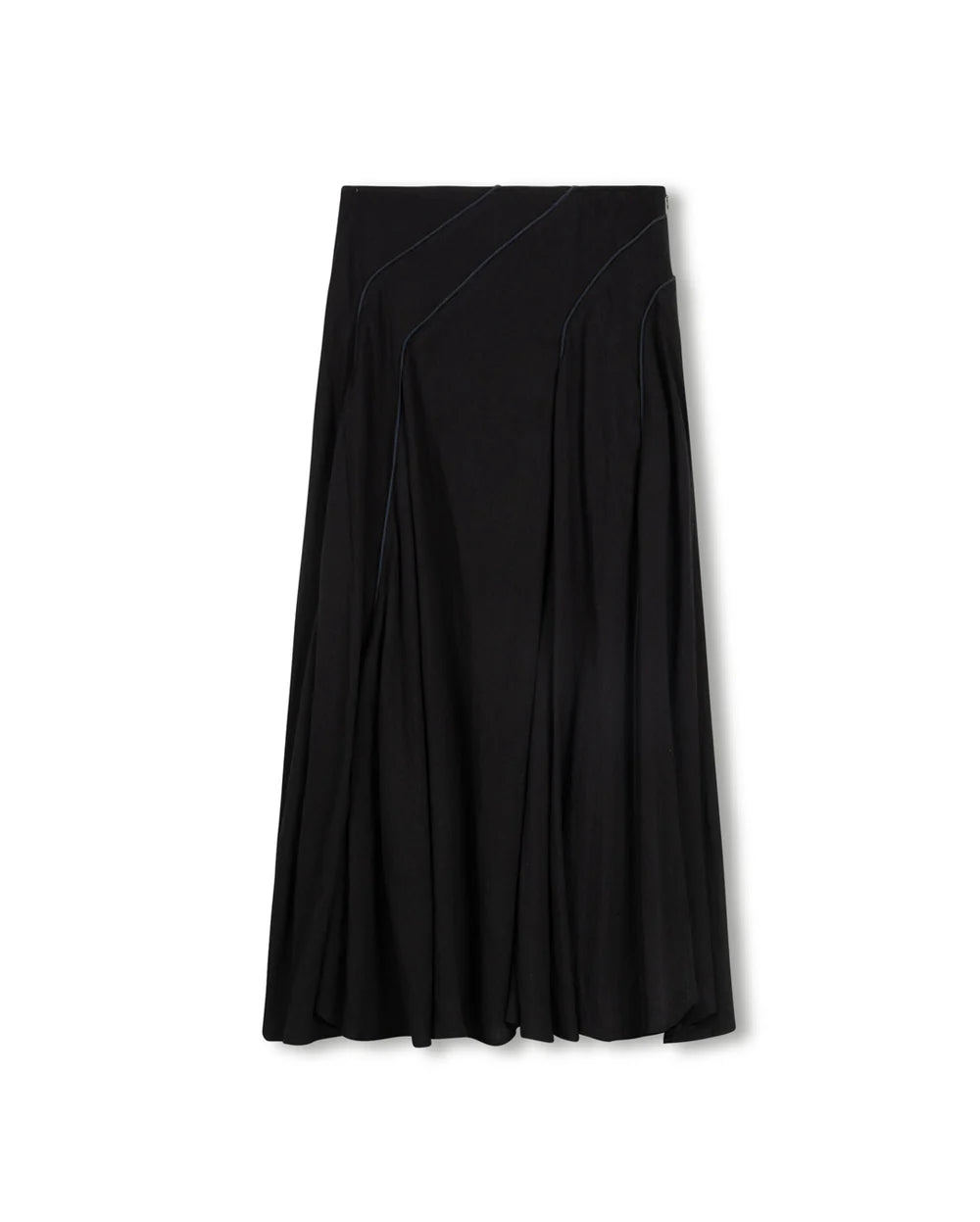 LINEN STITCHED DETAIL MAXI SKIRT