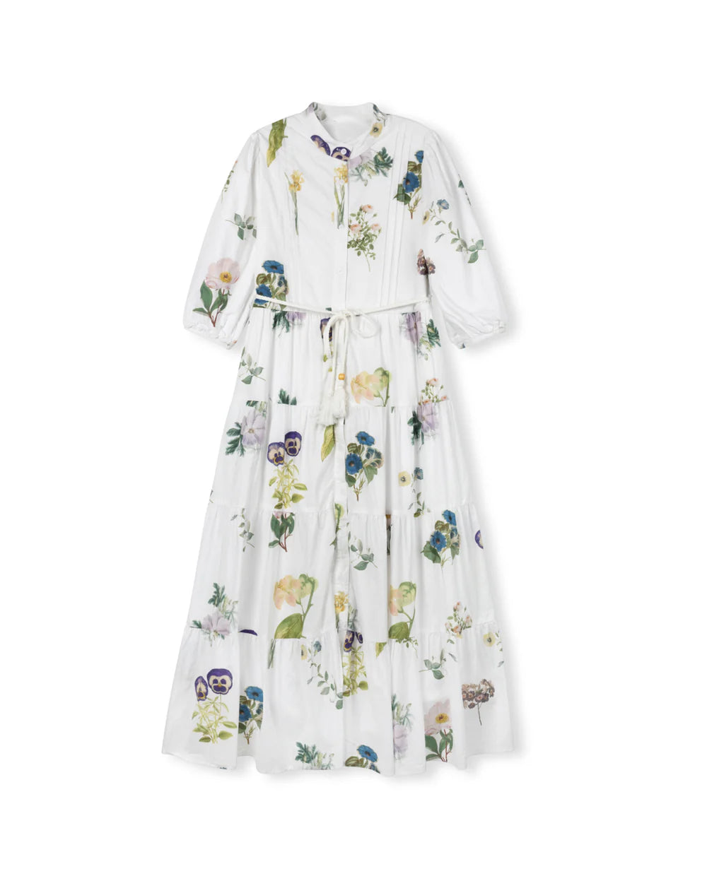 FLORAL TIERED BUTTON DRESS