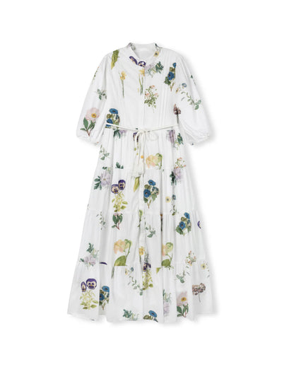 FLORAL TIERED BUTTON DRESS