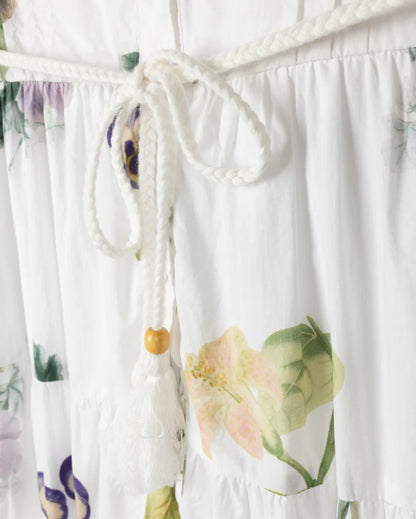 FLORAL TIERED BUTTON DRESS
