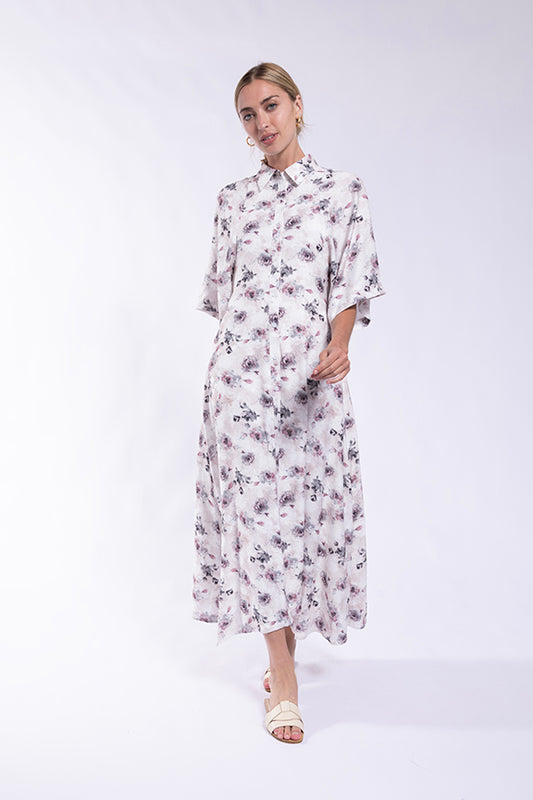 FLORAL RAGLAN SLEEVE SHIRTDRESS