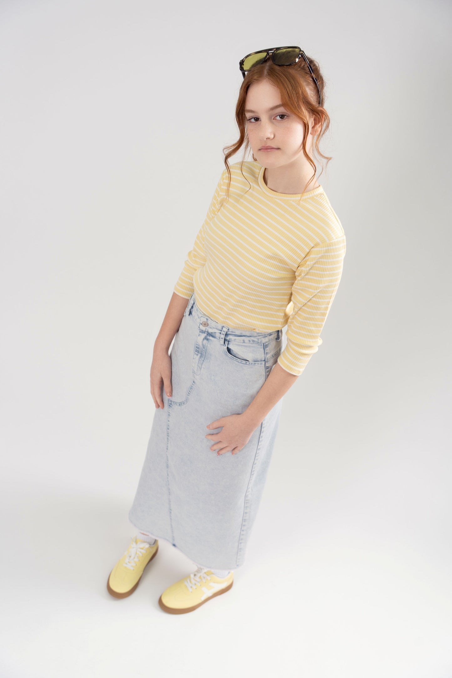 A-LINE DENIM MAXI SKIRT