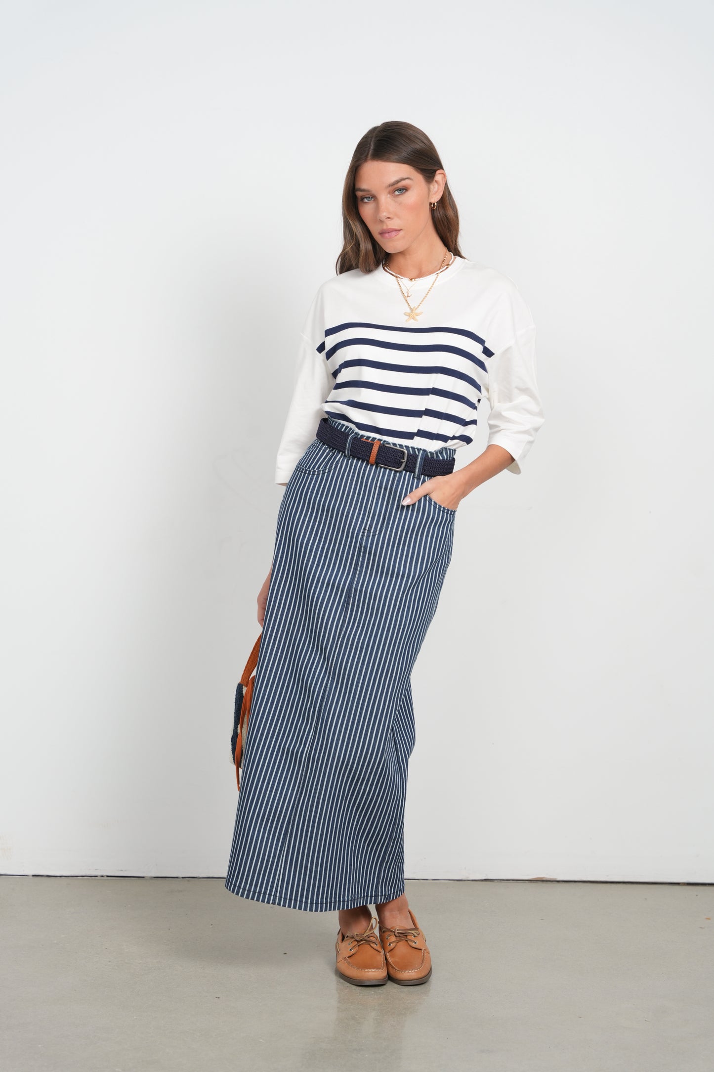 POINT X HD STRIPED MAXI SKIRT