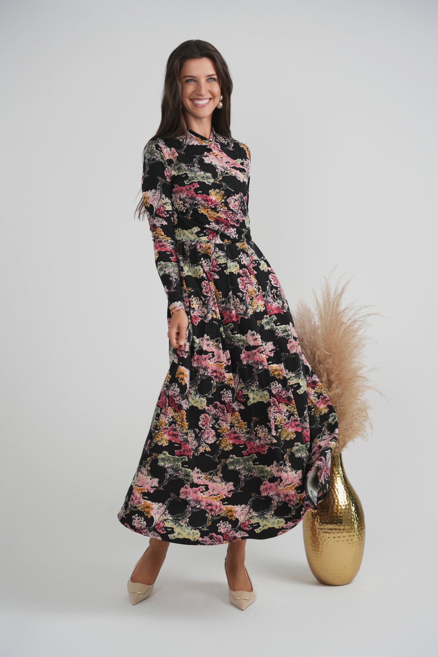 MOCK WRAP MAXI DRESS