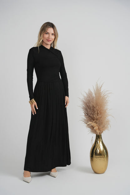 MOCK WRAP MAXI DRESS
