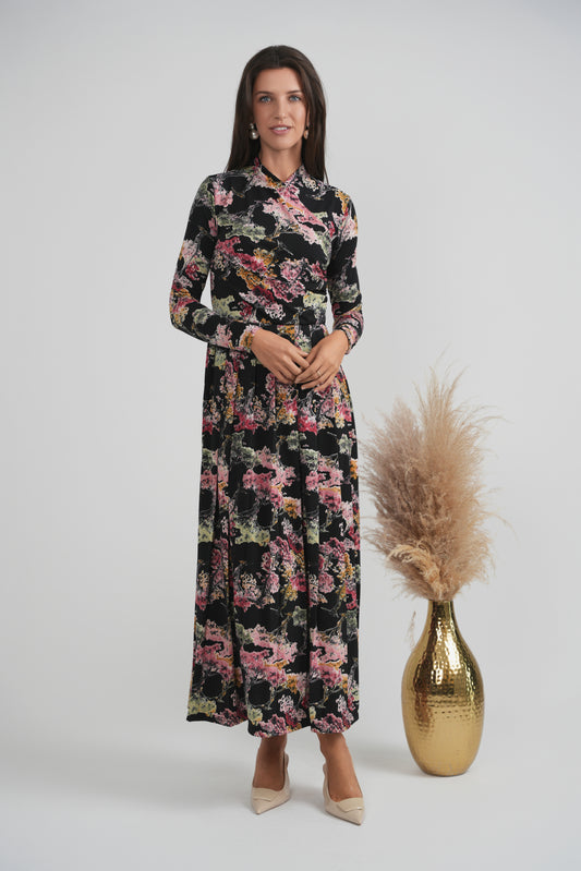 MOCK WRAP MAXI DRESS