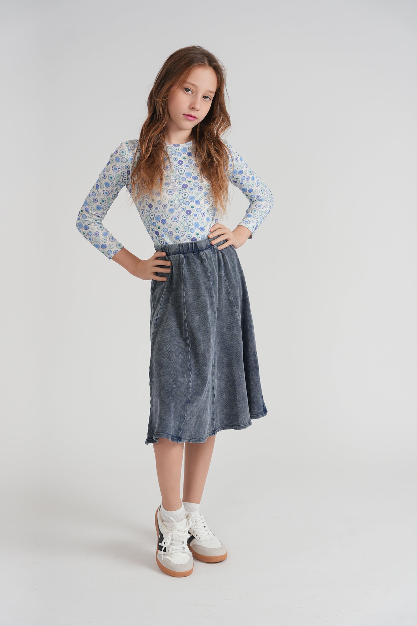 CIRCLE FLOWER PRINT TOP