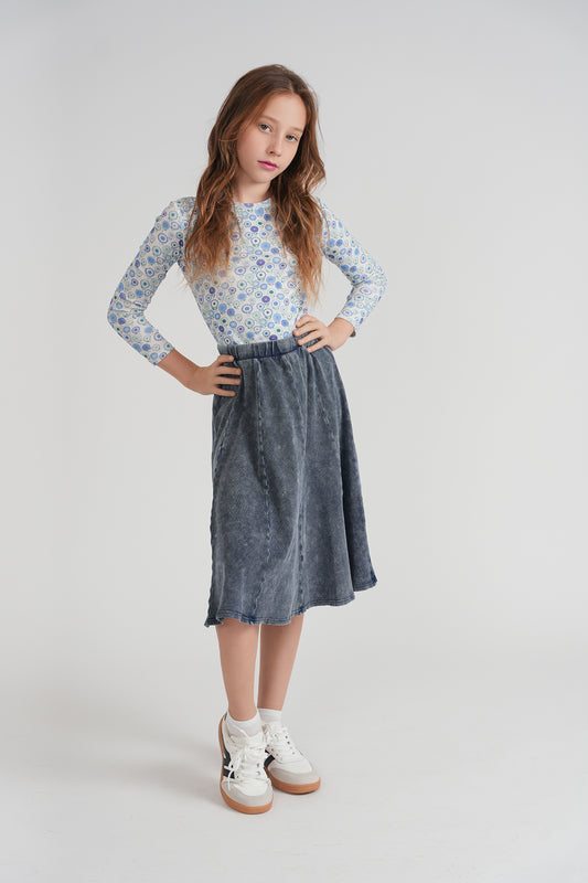 CIRCLE FLOWER PRINT TOP