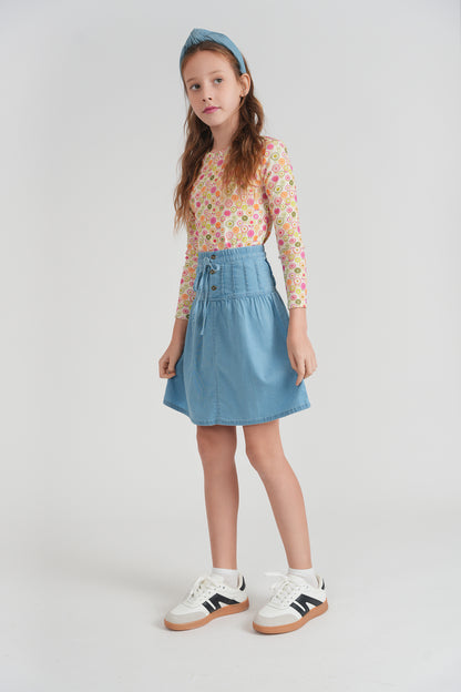 CIRCLE FLOWER PRINT TOP