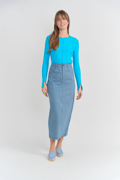 STRETCH LONG STRAIGHT SKIRT