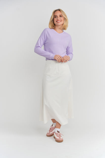 MIXED RIB TOP WITH DROP SHOULDER