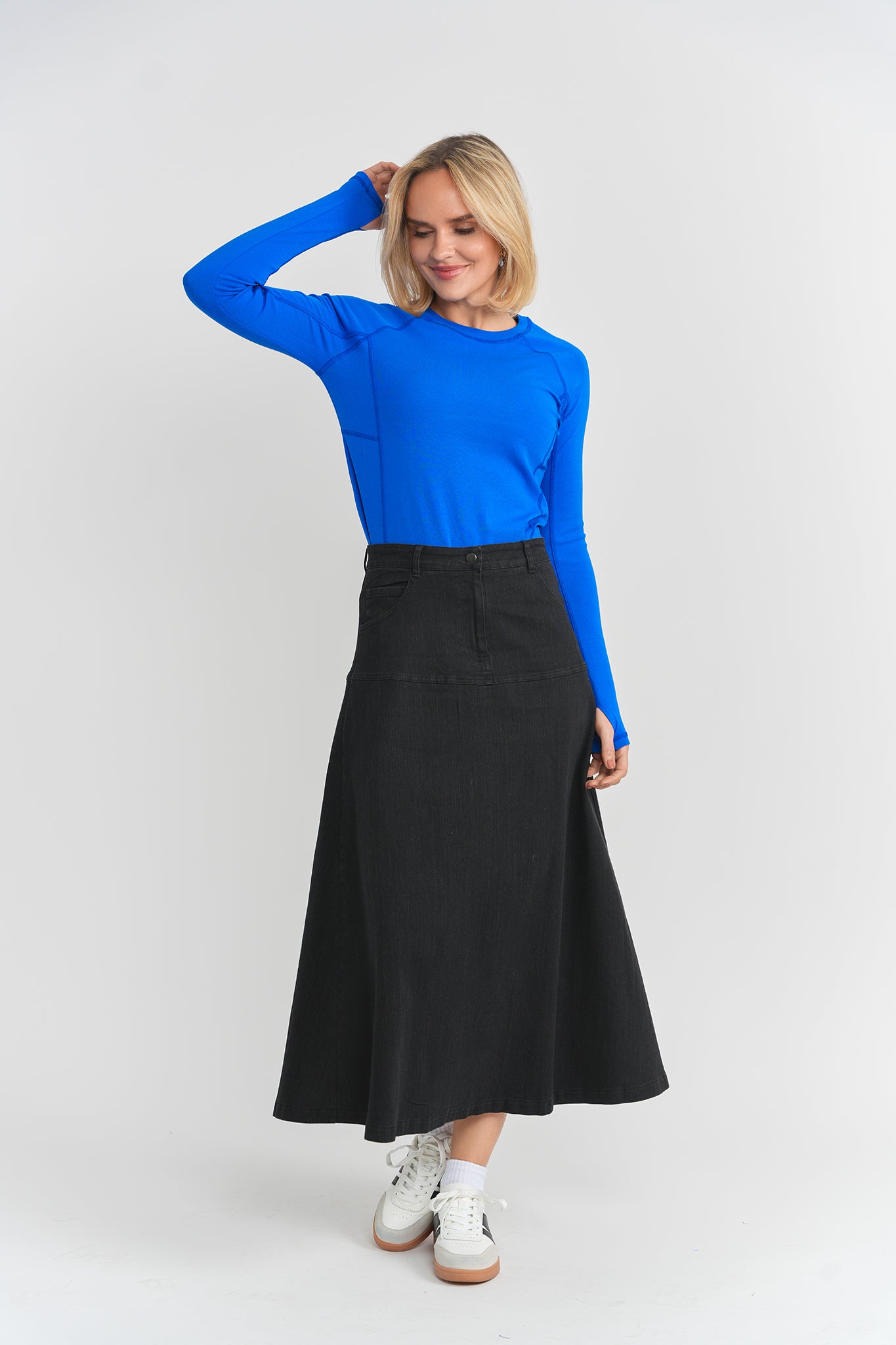 DENIM FLARE SKIRT