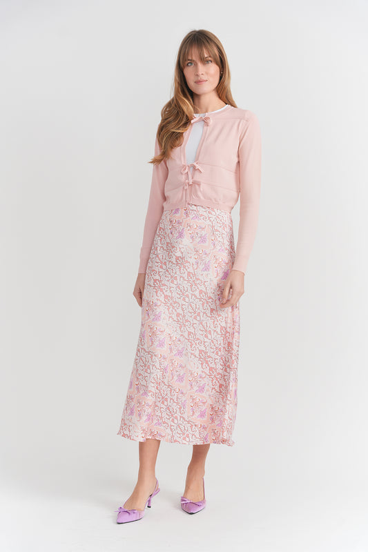 MIDI PATTERN SLIP SKIRT