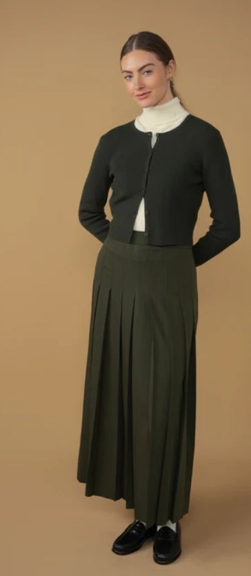 POINT MAXI PLEATED SKIRT