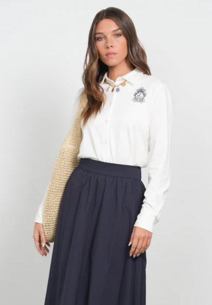POINT KNIT BUTTON UP SHIRT