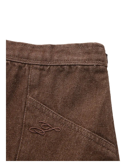 SEAM DETAIL DENIM MIDI SKIRT