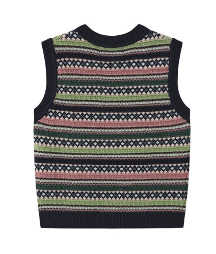 FAIRAISLE PATTERN KNIT VEST