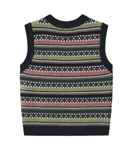 FAIRAISLE PATTERN KNIT VEST