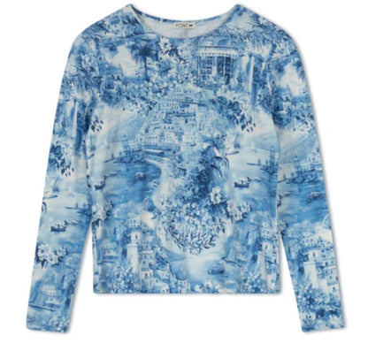 POINT PRINTED JERSEY CREW