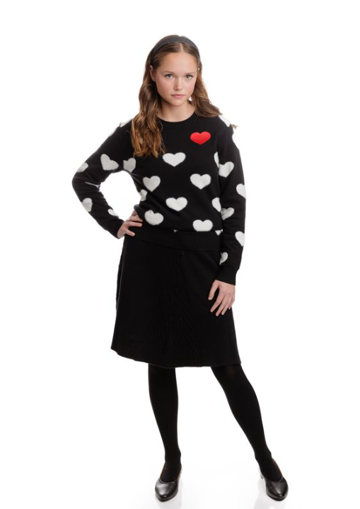 FUZZY HEART SWEATER