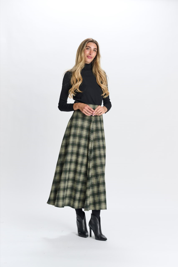 GREEN PLAID SKIRT