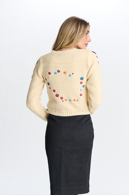 BACK EMBROIDERED SWEATER