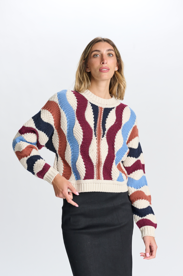 MULTICOLORED WAVE SWEATER