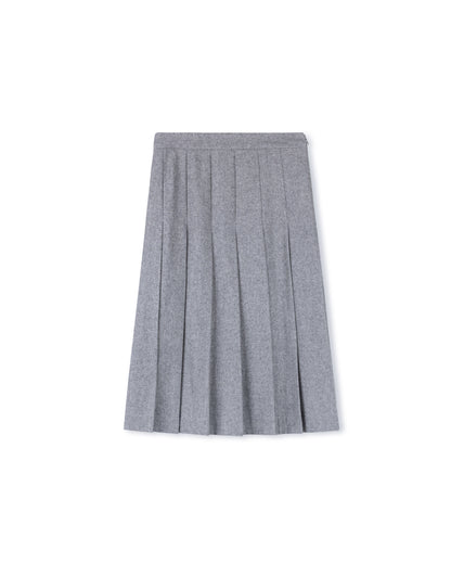 WOOL BOX PLEAT SKIRT