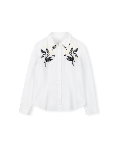 POPLIN EMBROIDED BLOUSE