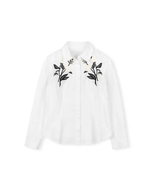 POPLIN EMBROIDED BLOUSE