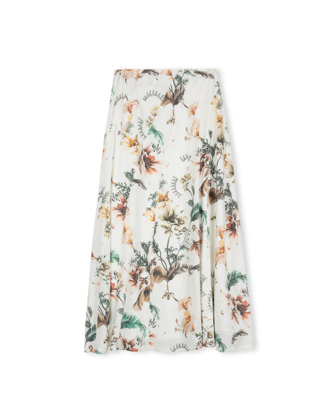 PANE PANELED LINEN FLORAL SKIRT