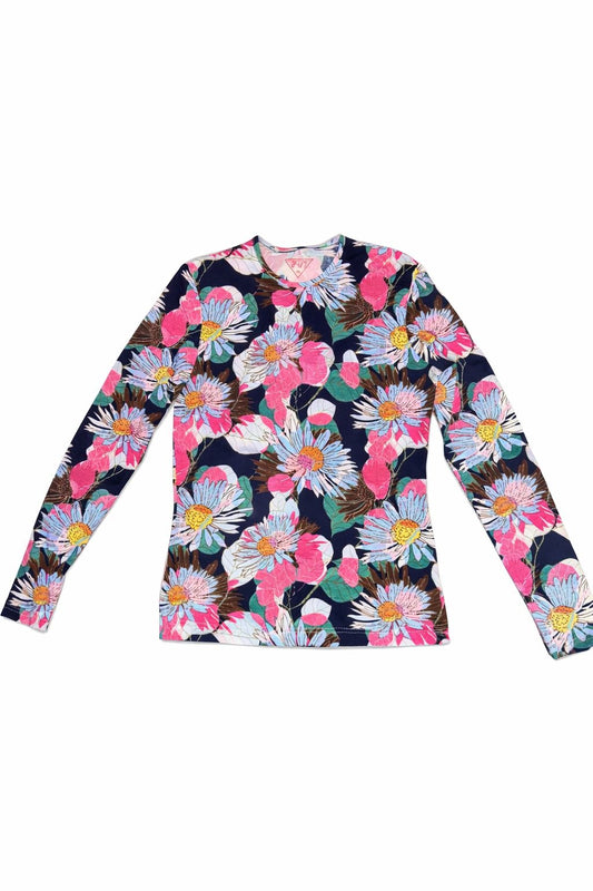 LADIES PRINTED DARK GARDEN TEE