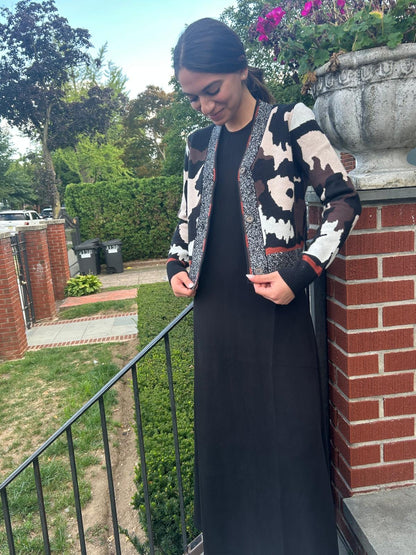 PRINTED KNIT CARDIGAN