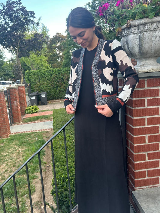 PRINTED KNIT CARDIGAN