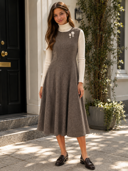 HERRINGBONE MIDI JUMPER