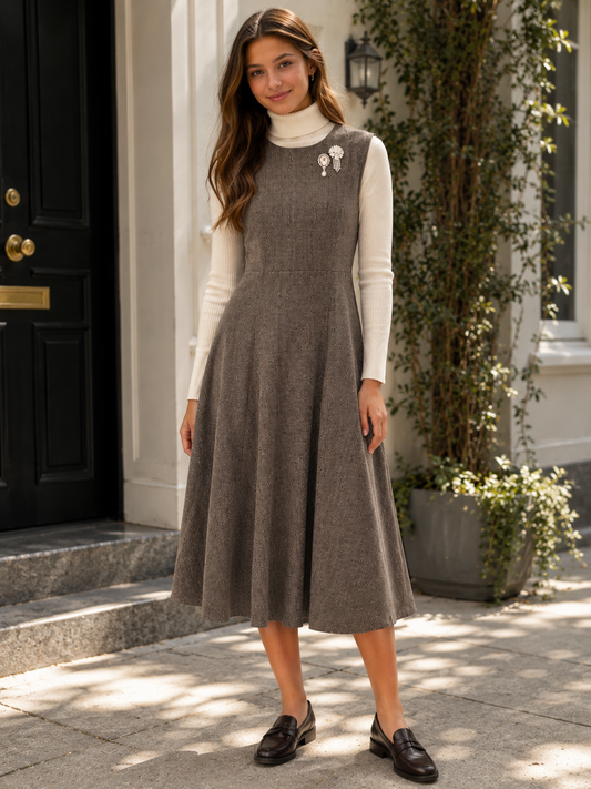 HERRINGBONE MIDI JUMPER