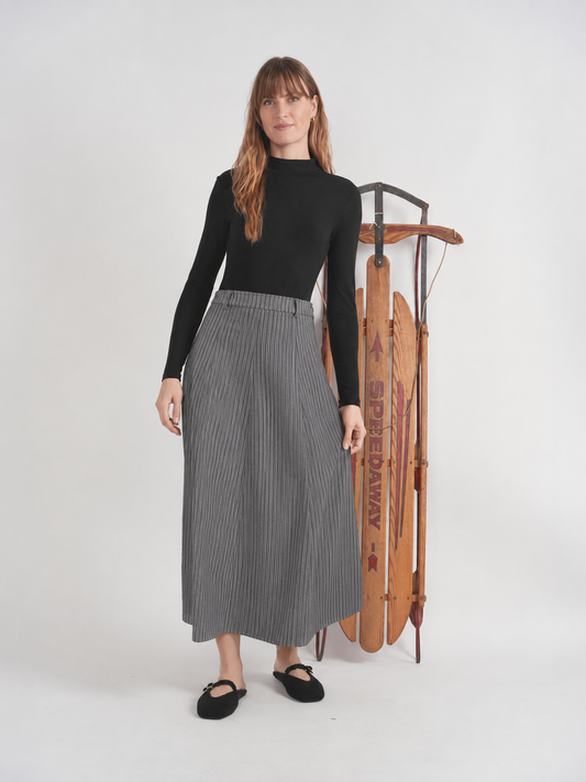 CORDUROY STRIPE MAXI A LINE SKIRT