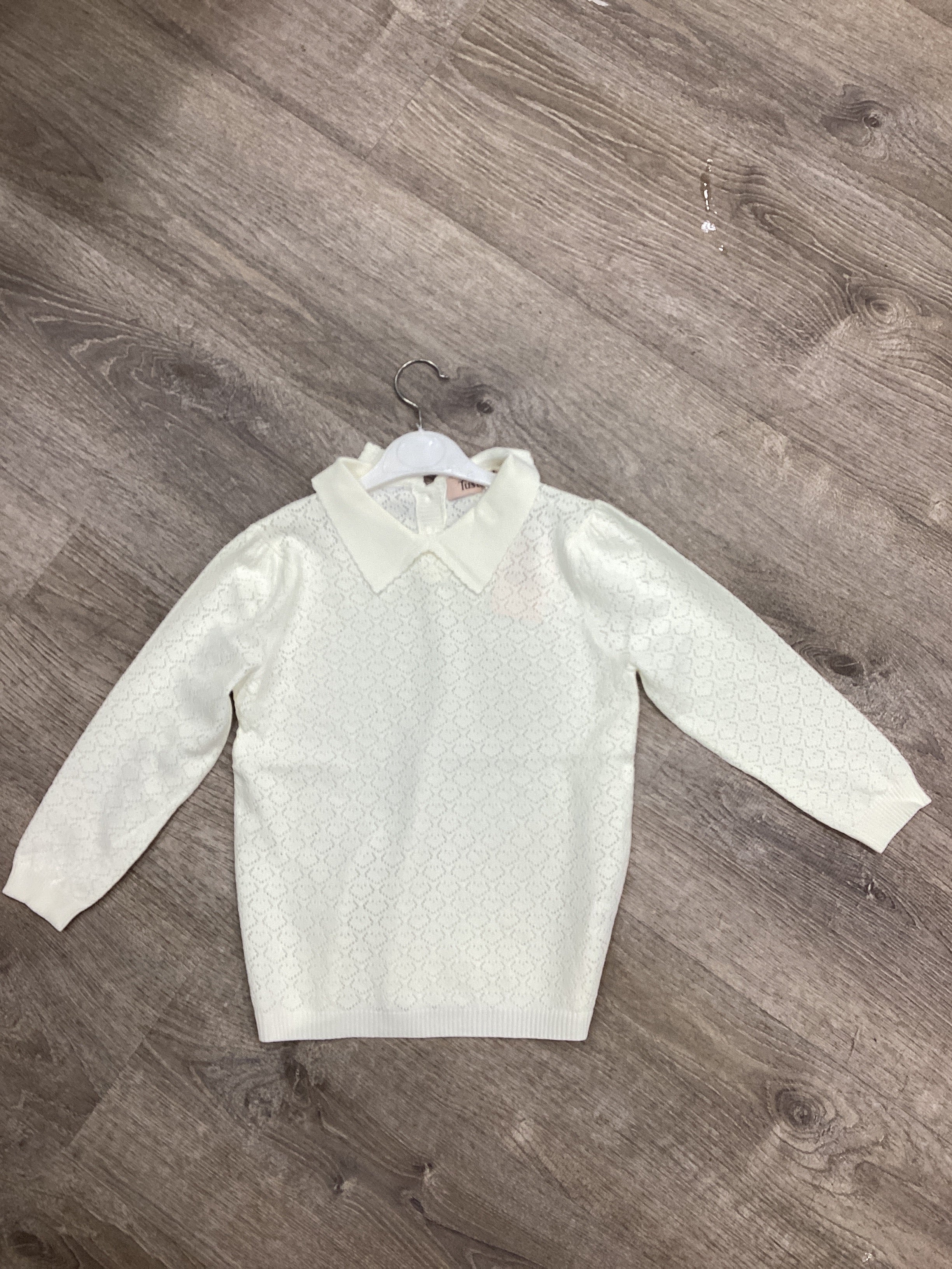 POINTELLE COLLARED SWEATER