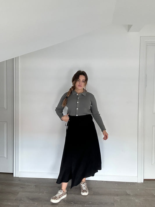 FAUX WRAP COTTON SKIRT