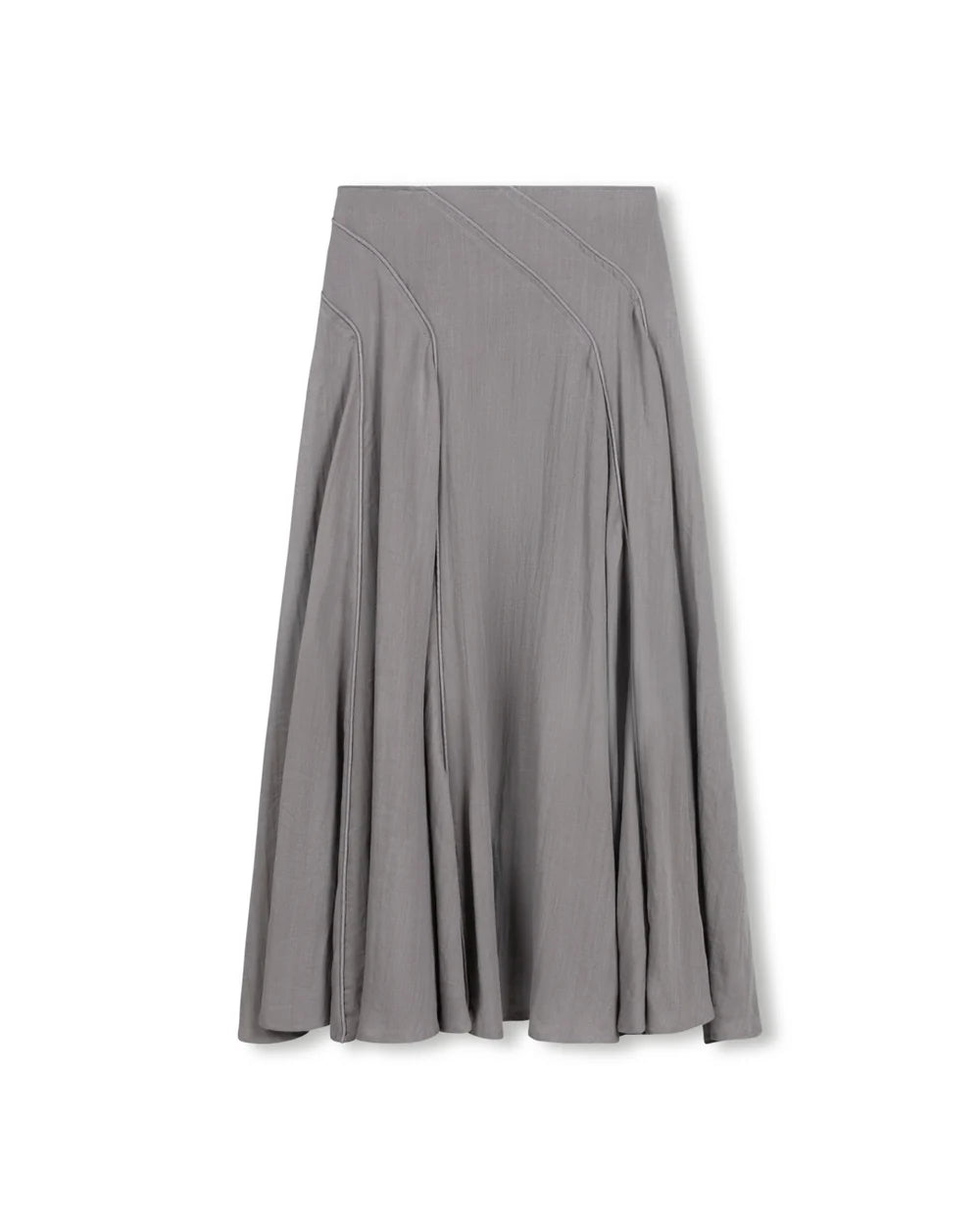 LINEN STITCHED DETAIL MAXI SKIRT