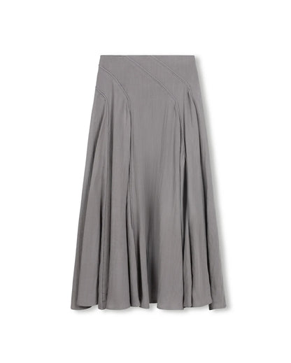 LINEN STITCHED DETAIL MAXI SKIRT