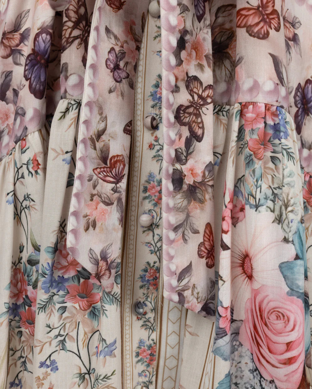 FLORAL PRINT BELTED MIDI DRESS