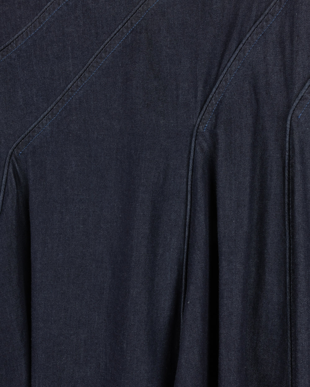 CHAMBRAY STITCHED DETAIL SKIRT