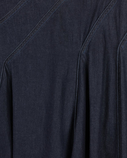 CHAMBRAY STITCHED DETAIL SKIRT